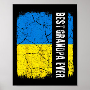 Poster Melhor Avô Ucraniano de Todos os Tempos Bandeira d