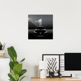 Poster Melhor carro futurista preto e cinza