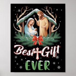 Poster Melhor Cena de Natividade Jesus Legal de Natal Chr