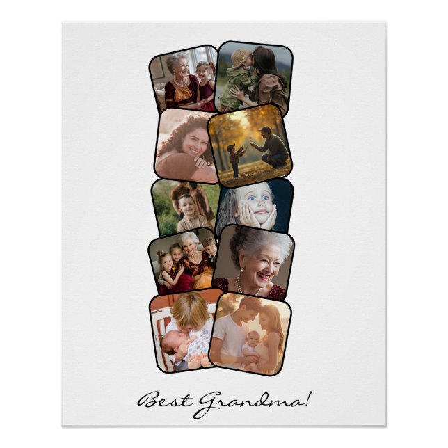 Pôster Melhor Colagem de Fotos Avó 10 (Frente)