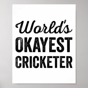 Poster Melhor Críquete do Mundo Humor Divertido Jogador d