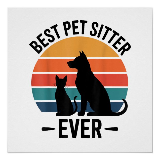 Pôster Melhor Cuidador de Cães de Todos os Tempos Present (Frente)