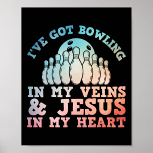 Poster Melhor Design Boliche para Homens Mulheres Jesus C