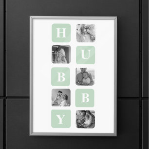 Poster Melhor Hubby de Imagem de Colagem Moderna - Presen