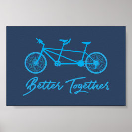 Poster Melhor Juntos Tandem Bike Blue