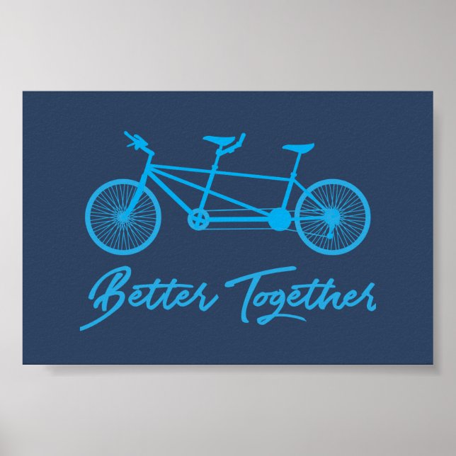 Poster Melhor Juntos Tandem Bike Blue (Frente)