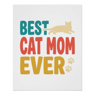 Pôster Melhor Mãe de Gato de Todos os Tempos Design de Ga