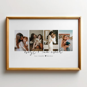 Poster Melhor Mãe de Sempre Presente Colagem de 4 Fotos c