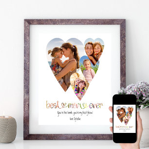 Poster Melhor Mãe do Mundo Tipografia Arte 4 Foto em Form