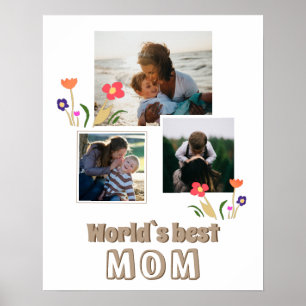 Poster Melhor Mãe Flores do Mundo Foto do Dia 3 da Mãe