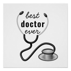 Pôster Melhor Médico de Todos os Tempos Agradecimento Obr