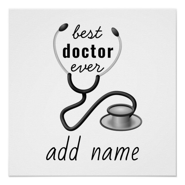 Pôster Melhor Médico Personalizado Obrigado Médico (Frente)
