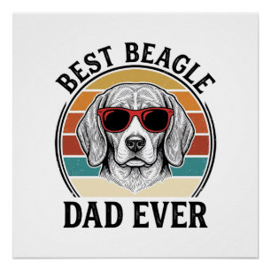 Pôster Melhor Pai Beagle de Todos os Tempos Camisa Vintag