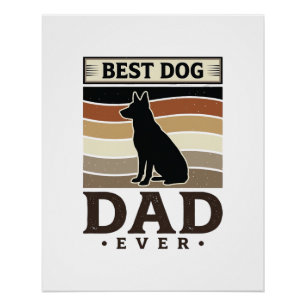 Pôster Melhor Pai de Cachorro de Todos os Tempos Design d