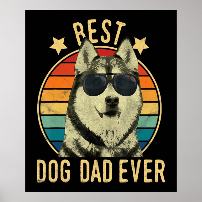 Poster Melhor pai de cão | Presente para o pai siberiano  (Frente)