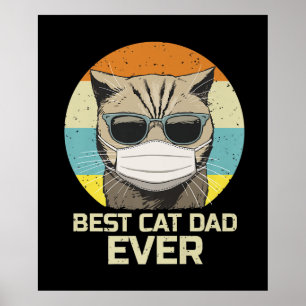 Poster Melhor Pai De Gato Óculos escuros Presente na m