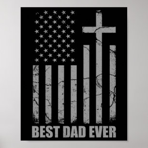 Poster Melhor Pai de Todos os Tempos Pai Cristão Patriota