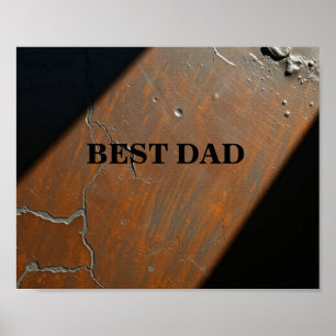 Poster Melhor Pai em fundo de madeira