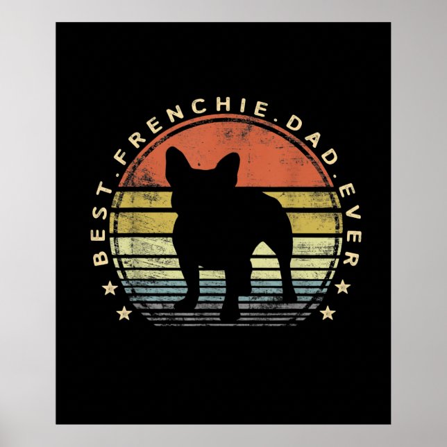 Poster melhor pai frenchido de sempre | presente de buldo (Frente)