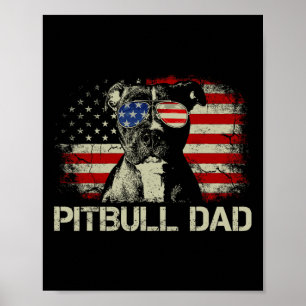 Poster Melhor Pai Pitbull Alguma Vez Camisa Bandeira Amer