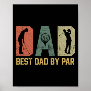 Poster Melhor Pai Por Par Retro Vintage Dia dos Pais Golf