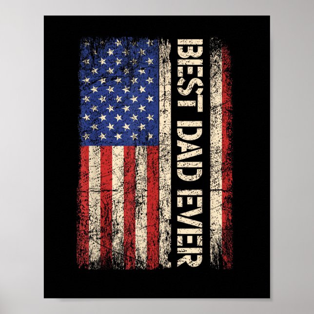 Poster Melhor Papai de Todos Presentes da Bandeira Americ (Frente)