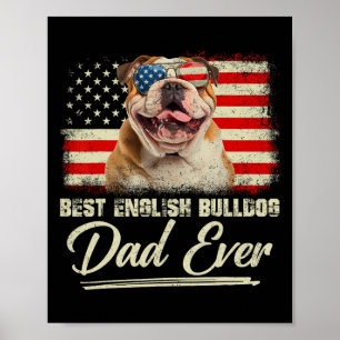 Poster Melhor Papai do Bulldog Inglês de Todos os Tempos
