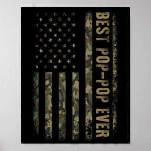 Poster Melhor Pop de Pop Nunca Camuflagem Bandeira Americ