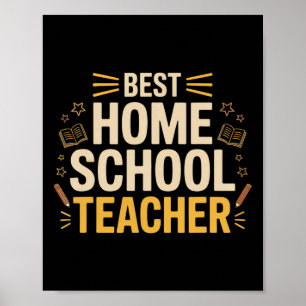 Poster Melhor Professor de Escola em Casa, Engraçado Ensi