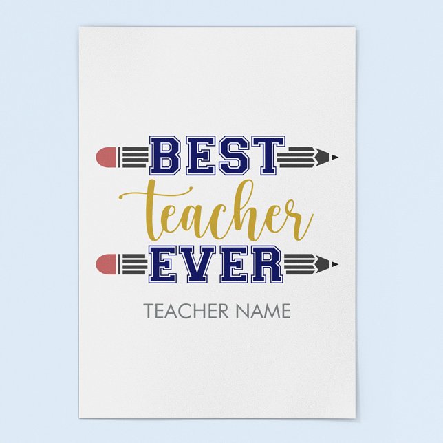 Pôster Melhor Professor de Todos Personalizado - Presente (Criador carregado)