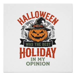 Pôster Melhor Roupa de Abóbora Vintage do Halloween Desig