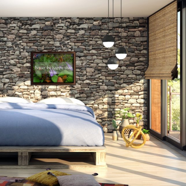 Poster Melhor ser feliz do que sabedoria sábia dizendo po (Criador carregado)