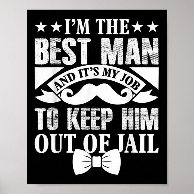 Poster Melhor Solteiro De Casamento Engraçado Festa M (Frente)