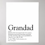 Poster Melhor Vovô, Avô, Definição de Papa<br><div class="desc">Personalize seu avô especial,  vovô,  pai ou pop para criar um presente único. Uma maneira perfeita de mostrar a ele o quão incrível ele é todos os dias. Projetado por Thisnotme©</div>