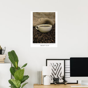 Poster Melhor Xícara - Enviar Arte de Café
