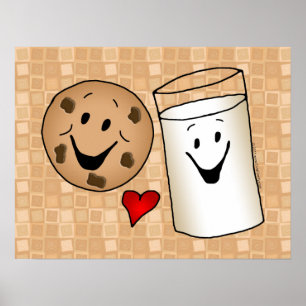Pôster Melhores amigos, leite do amor dos biscoitos