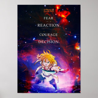 Poster Melhores Citações de Animes Sobre Coragem