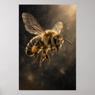 Poster Melhoria Abelha em Voo com Parede da Natureza de P
