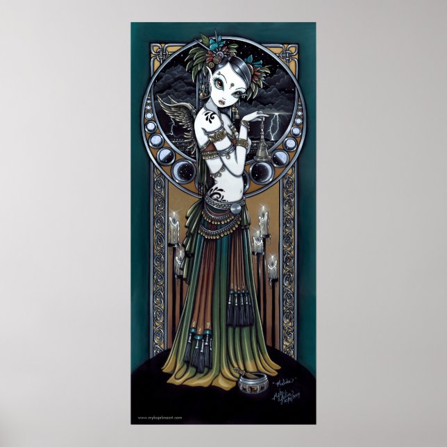 Pôster "Melita" Dancer de Arte da Fusão Tribal Gótica, Po (Frente)