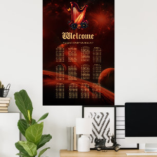 Poster Melodia cósmica, a magia da harpa.
