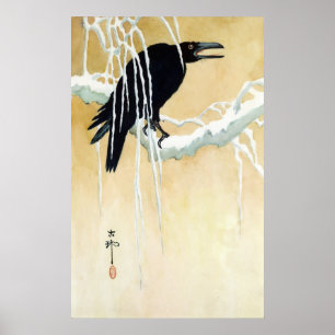Pôster Melro na neve, Ikeda Koson