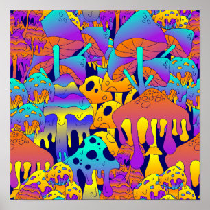 Poster Melt Psychedelic Mushroom