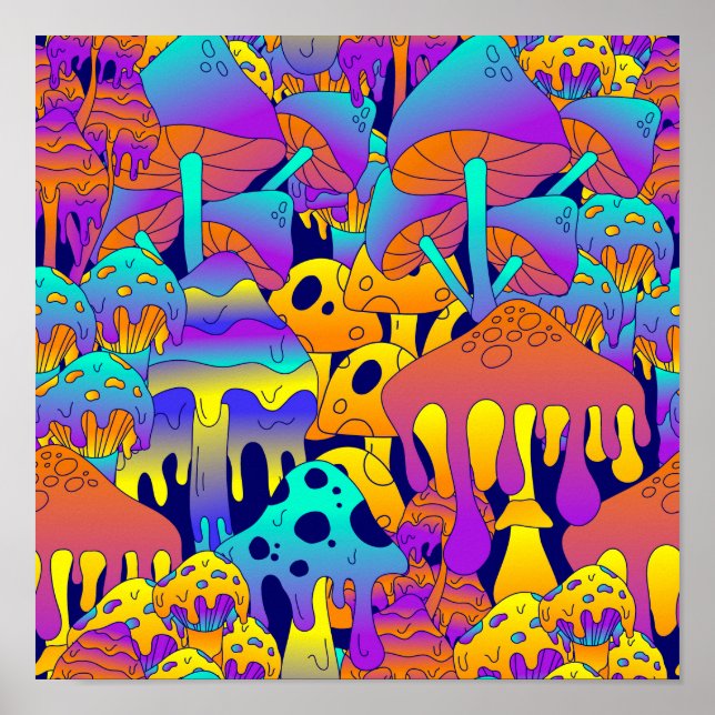 Poster Melt Psychedelic Mushroom (Frente)