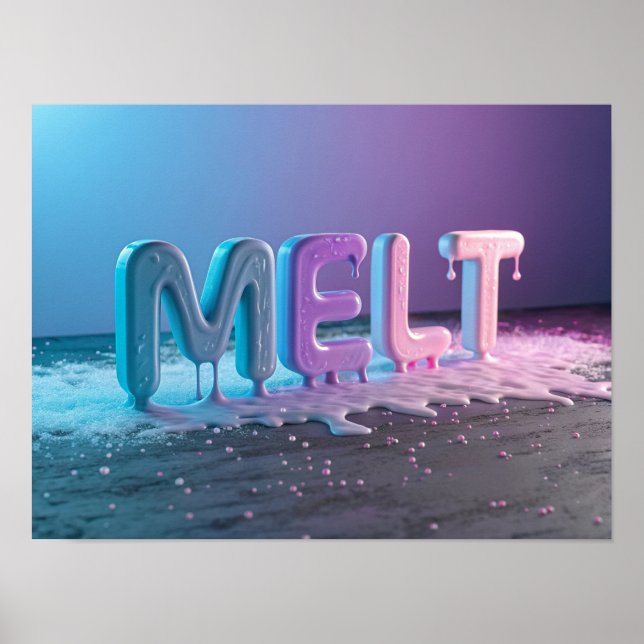 Poster MELT: Um Abstrato de Tipografia 3D (Frente)