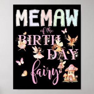 Poster Memaw Da Fada De Aniversário Menina De Aniversário