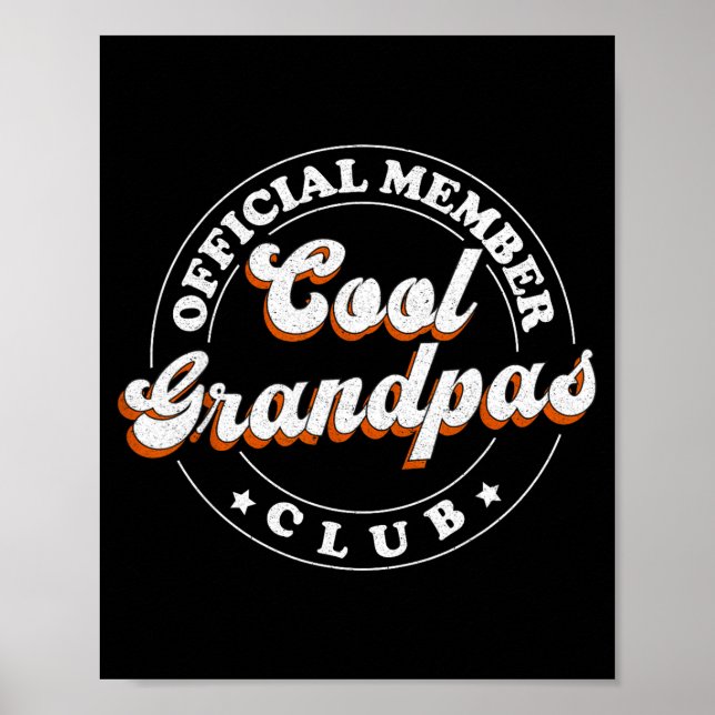Poster Member Cool Grandpas Club For New Grandfather  (Frente)