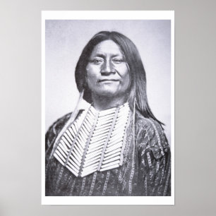 Pôster Membro duma tribo do Comanche, 1872 (foto de b/w)