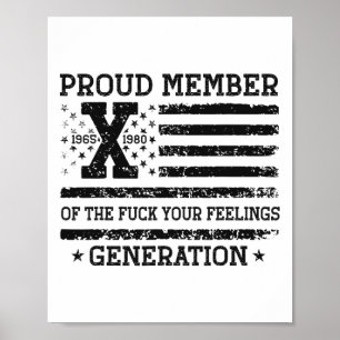 Poster Membro Orgulhoso Do Seu Sentimento Gen X EUA 4º De