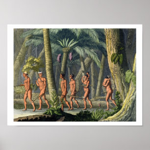 Poster Membros dumas tribo em sua floresta, franco de