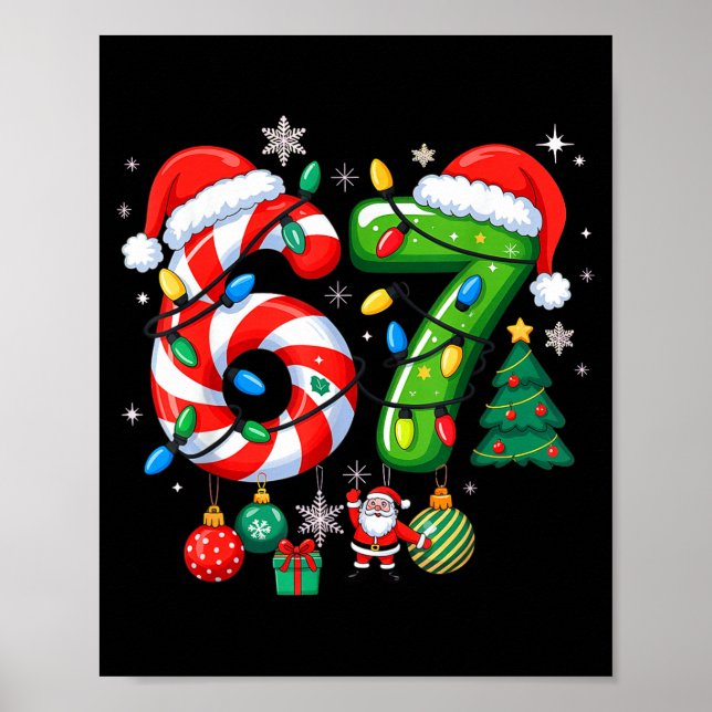 Poster Meme 6 7 Christmas Matching Outfit Six Seven Trend (Frente)